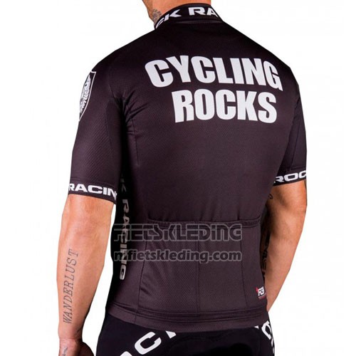 2016 Fietskleding Rock Racing Bruin en Wit Korte Mouwen en Koersbroek